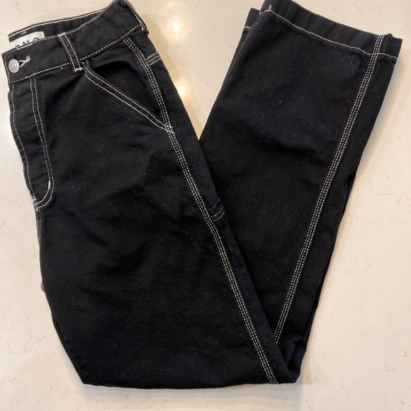 Song Pants - Y2K  Black Straight Leg Carpenter Pants size 7/28 Juniors